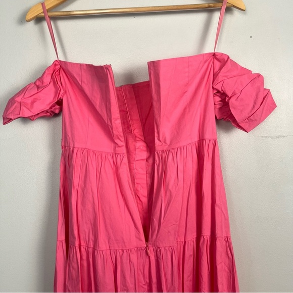 New STAUD Elio Off-shoulder Dress in Cotton Poplin size 00 in Plumeria - Picture 7 of 9